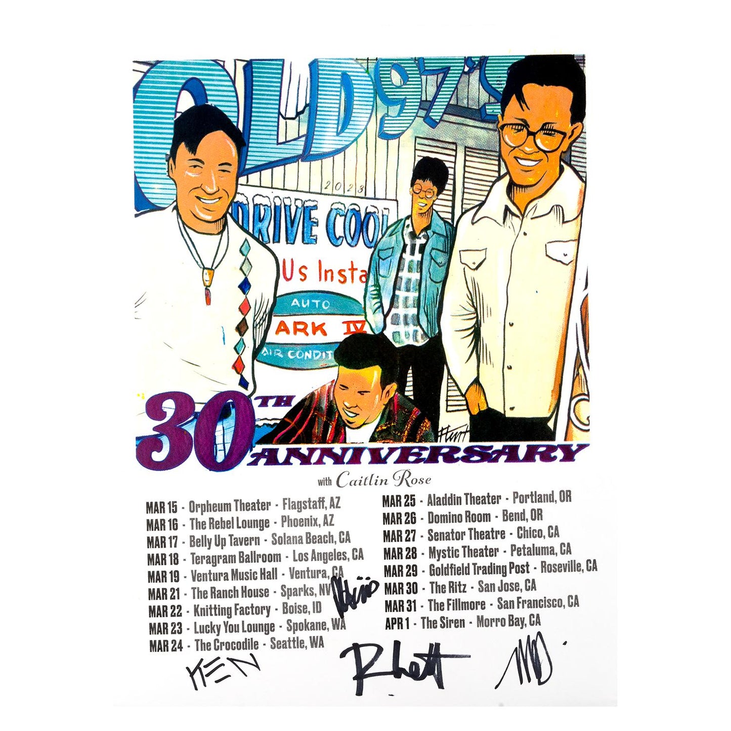 Old 97's - 30th Anniversary with Caitlin Rose Poster (Signed)