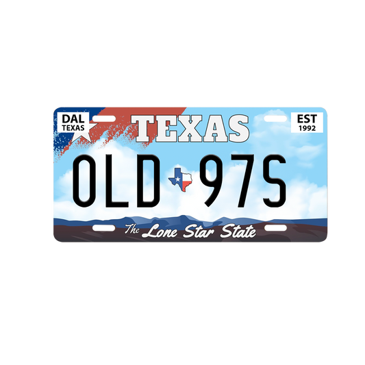 Red White & Blue Old 97's Decorative Texas License Plate